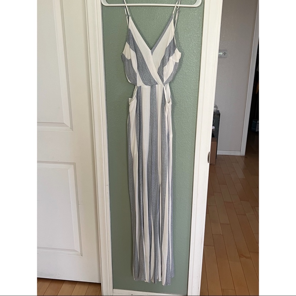 Striped jumpsuit with cutouts